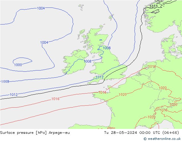 приземное давление Arpege-eu вт 28.05.2024 00 UTC