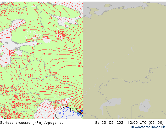 приземное давление Arpege-eu сб 25.05.2024 12 UTC