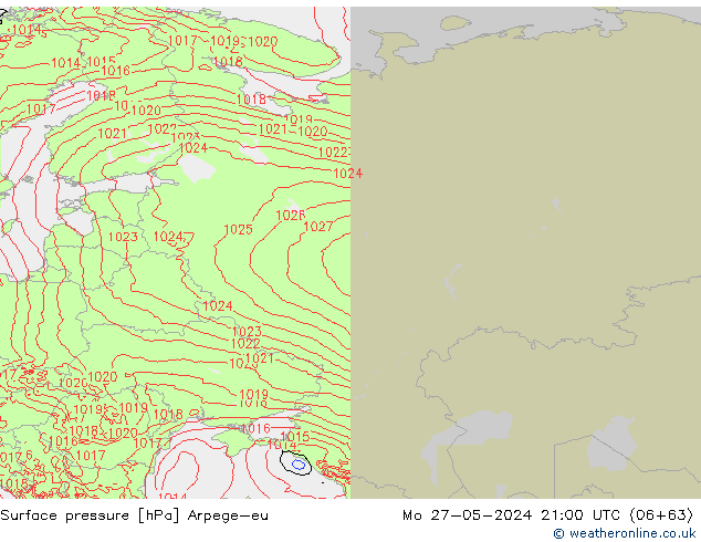 pression de l'air Arpege-eu lun 27.05.2024 21 UTC