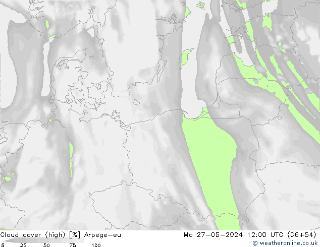 Nuages (élevé) Arpege-eu lun 27.05.2024 12 UTC