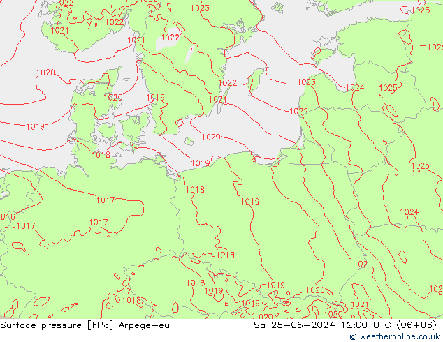 pressão do solo Arpege-eu Sáb 25.05.2024 12 UTC