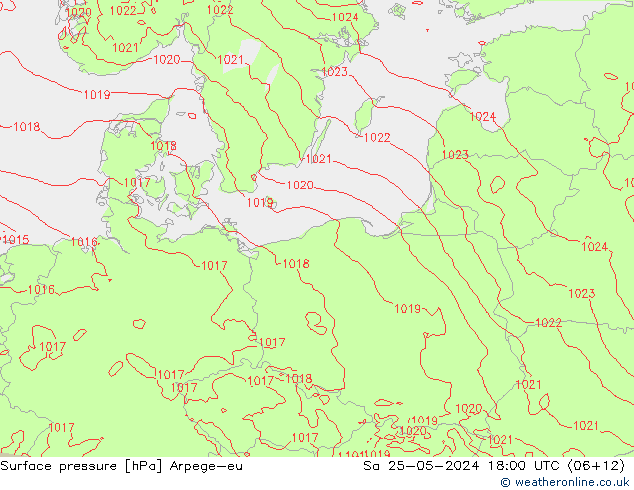 Luchtdruk (Grond) Arpege-eu za 25.05.2024 18 UTC