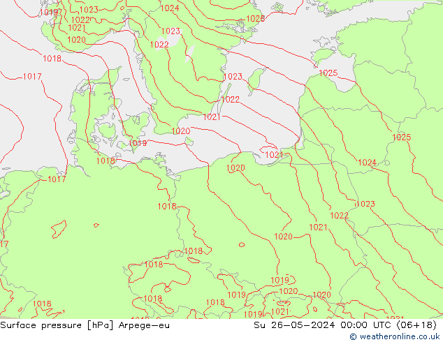 Surface pressure Arpege-eu Su 26.05.2024 00 UTC