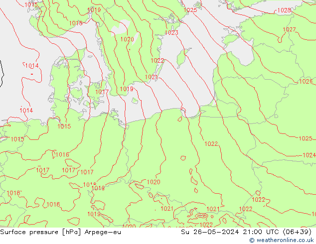 Luchtdruk (Grond) Arpege-eu zo 26.05.2024 21 UTC