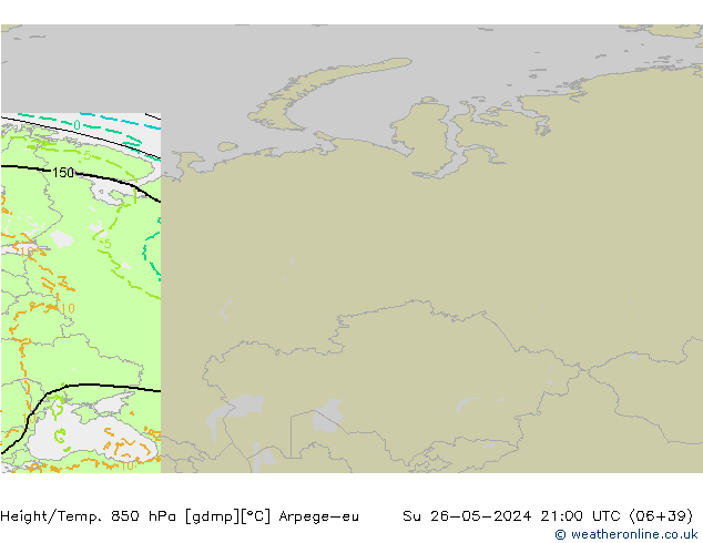 Height/Temp. 850 hPa Arpege-eu dom 26.05.2024 21 UTC