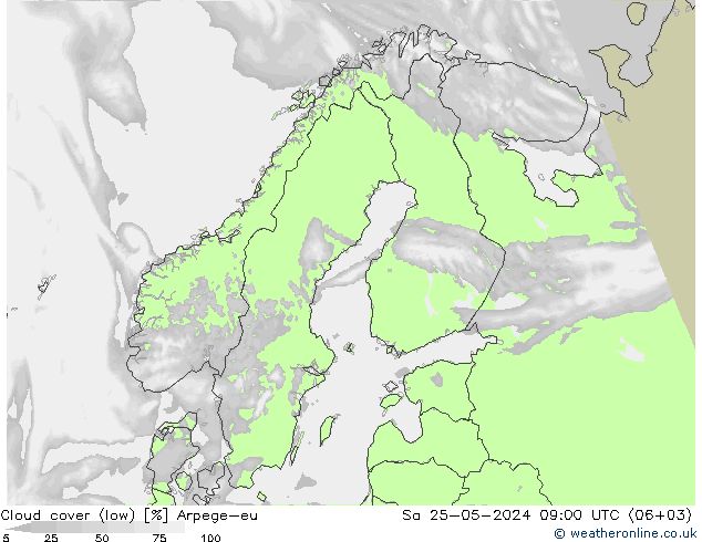 облака (низкий) Arpege-eu сб 25.05.2024 09 UTC