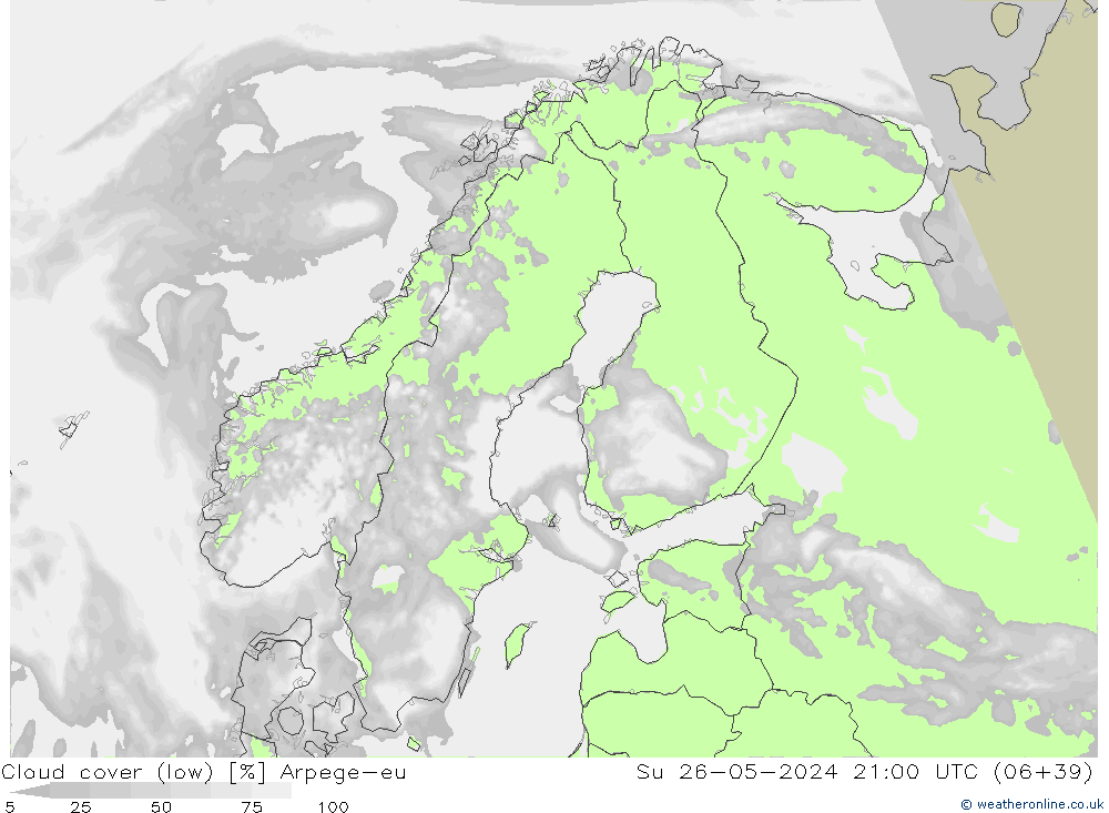 облака (низкий) Arpege-eu Вс 26.05.2024 21 UTC