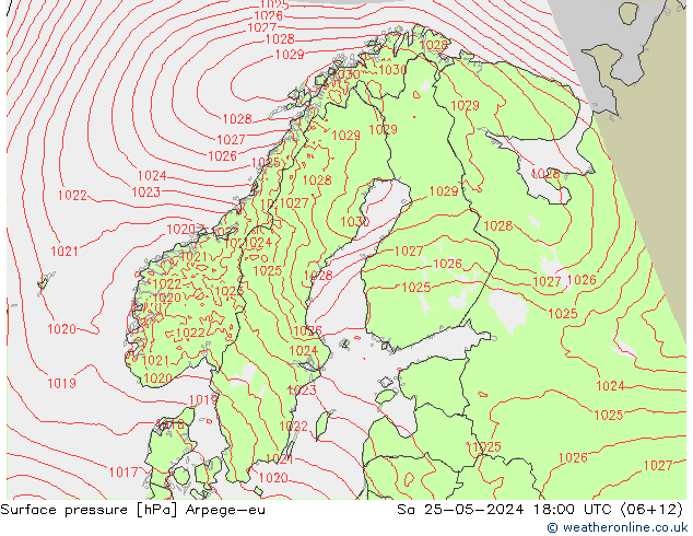 Luchtdruk (Grond) Arpege-eu za 25.05.2024 18 UTC