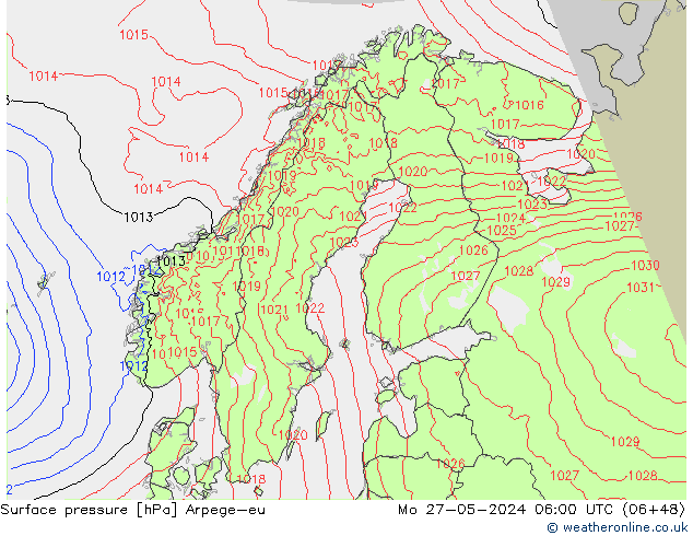 Bodendruck Arpege-eu Mo 27.05.2024 06 UTC