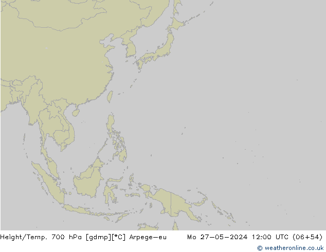 Height/Temp. 700 гПа Arpege-eu пн 27.05.2024 12 UTC