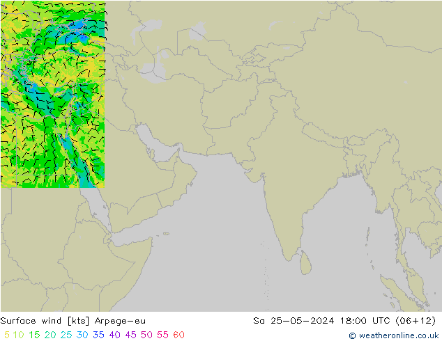 Vent 10 m Arpege-eu sam 25.05.2024 18 UTC