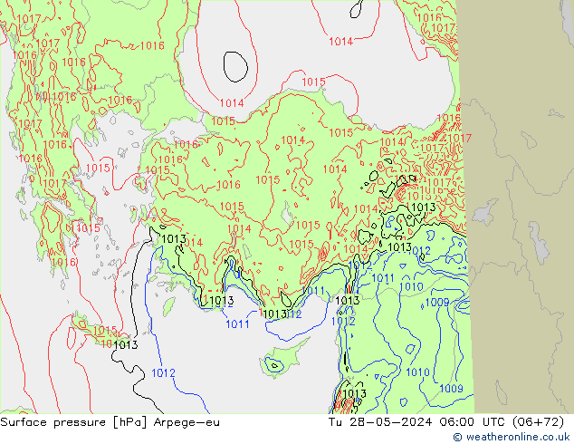 Yer basıncı Arpege-eu Sa 28.05.2024 06 UTC