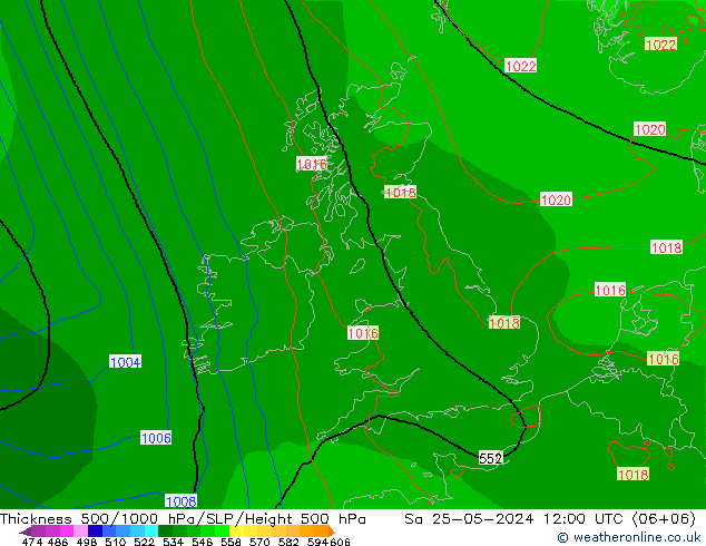 Dikte 500-1000hPa Arpege-eu za 25.05.2024 12 UTC