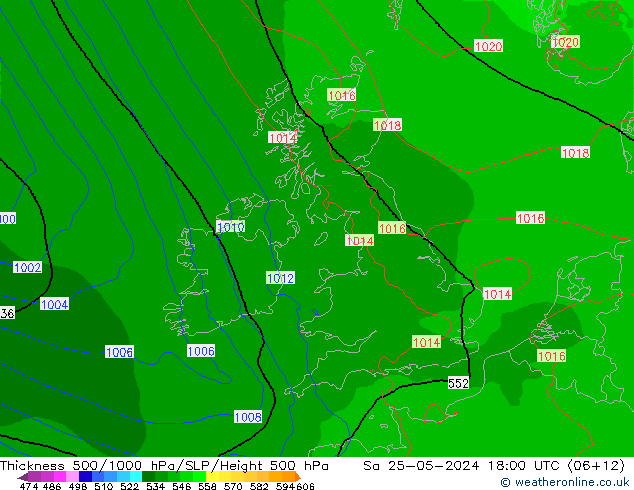 Thck 500-1000hPa Arpege-eu Sa 25.05.2024 18 UTC