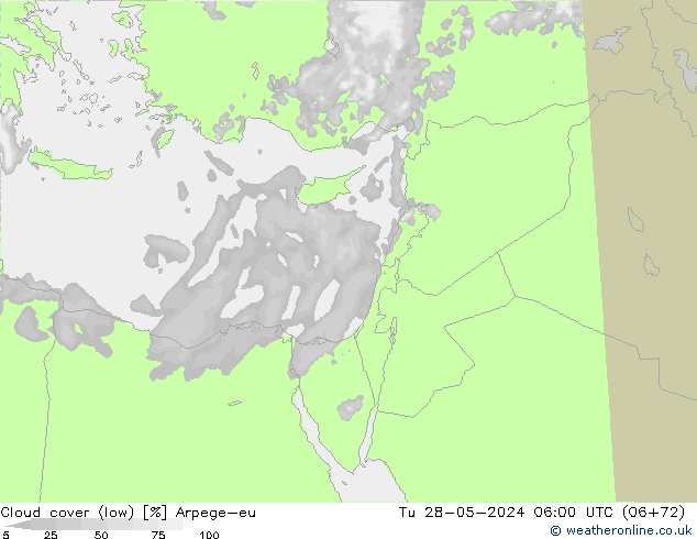 Bulutlar (düşük) Arpege-eu Sa 28.05.2024 06 UTC