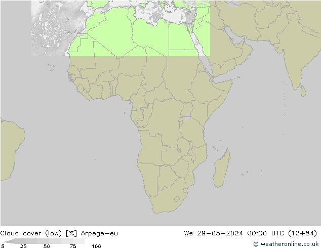 Nuages (bas) Arpege-eu mer 29.05.2024 00 UTC