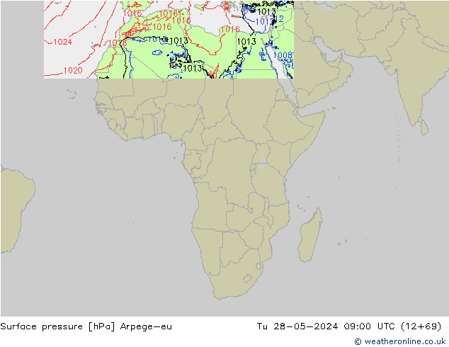 приземное давление Arpege-eu вт 28.05.2024 09 UTC