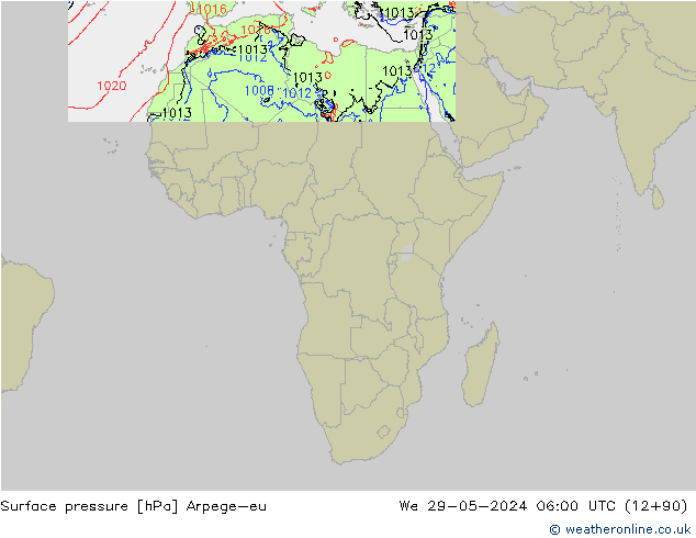 Surface pressure Arpege-eu We 29.05.2024 06 UTC