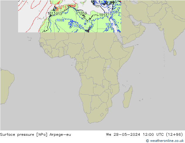 Surface pressure Arpege-eu We 29.05.2024 12 UTC