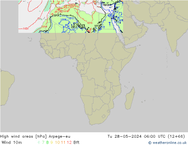 High wind areas Arpege-eu mar 28.05.2024 06 UTC