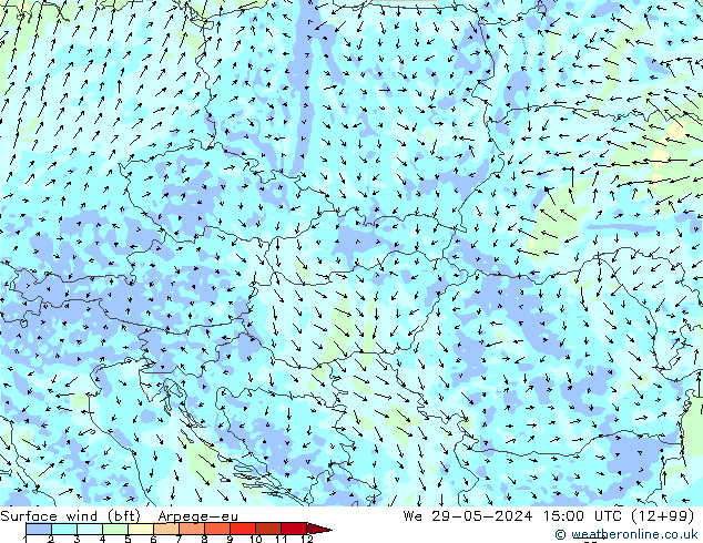  10 m (bft) Arpege-eu  29.05.2024 15 UTC