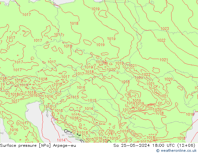 Atmosférický tlak Arpege-eu So 25.05.2024 18 UTC