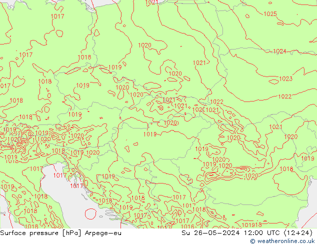 Presión superficial Arpege-eu dom 26.05.2024 12 UTC