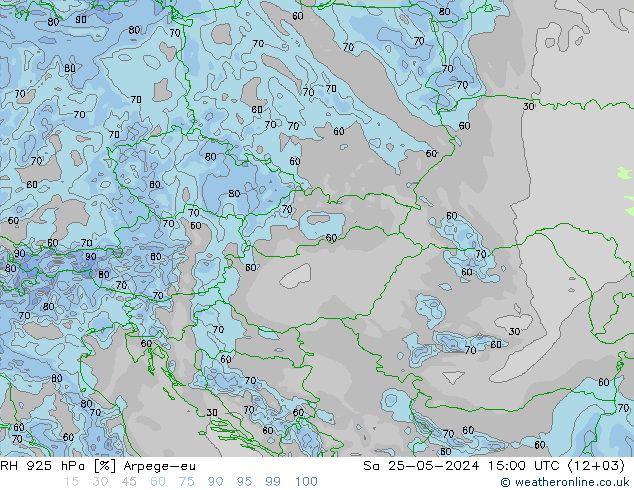 RH 925 hPa Arpege-eu  25.05.2024 15 UTC