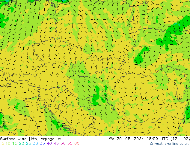 Wind 10 m Arpege-eu wo 29.05.2024 18 UTC