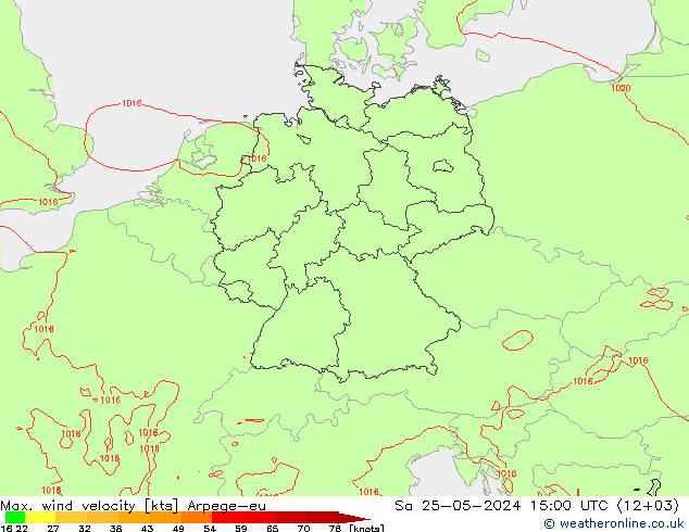 Windböen Arpege-eu Sa 25.05.2024 15 UTC