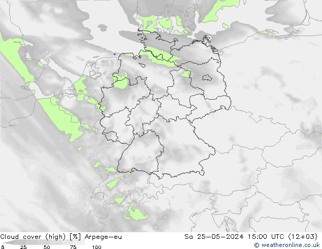 Wolken (hohe) Arpege-eu Sa 25.05.2024 15 UTC