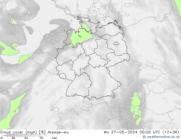 Nubes altas Arpege-eu lun 27.05.2024 00 UTC