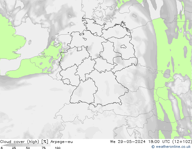 nuvens (high) Arpege-eu Qua 29.05.2024 18 UTC