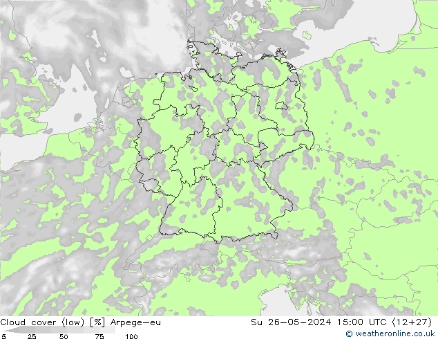 zachmurzenie (niskie) Arpege-eu nie. 26.05.2024 15 UTC