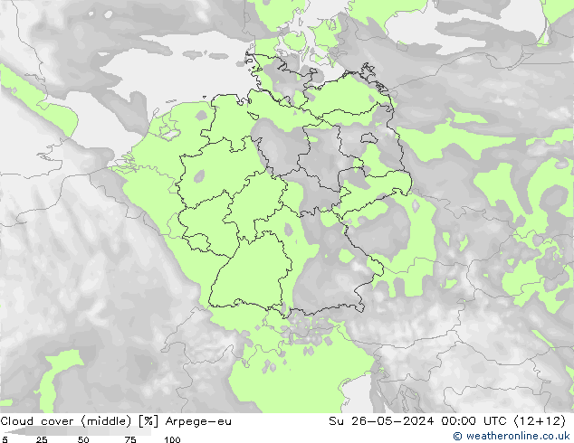 oblačnosti uprostřed Arpege-eu Ne 26.05.2024 00 UTC