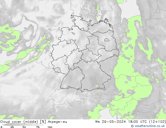 облака (средний) Arpege-eu ср 29.05.2024 18 UTC