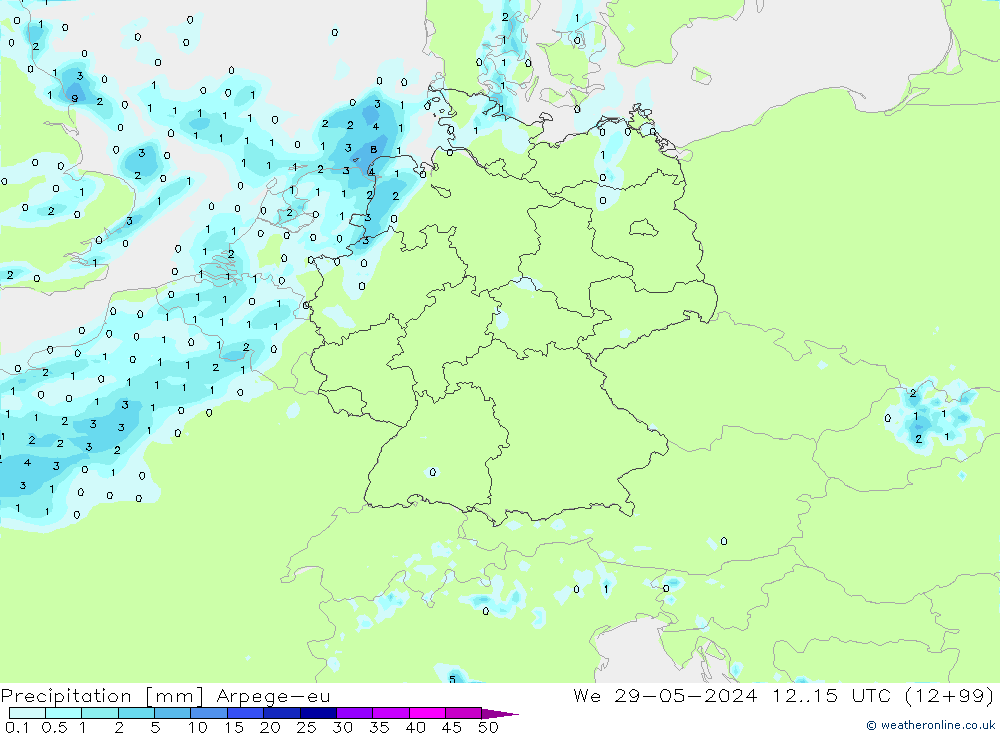 Yağış Arpege-eu Çar 29.05.2024 15 UTC