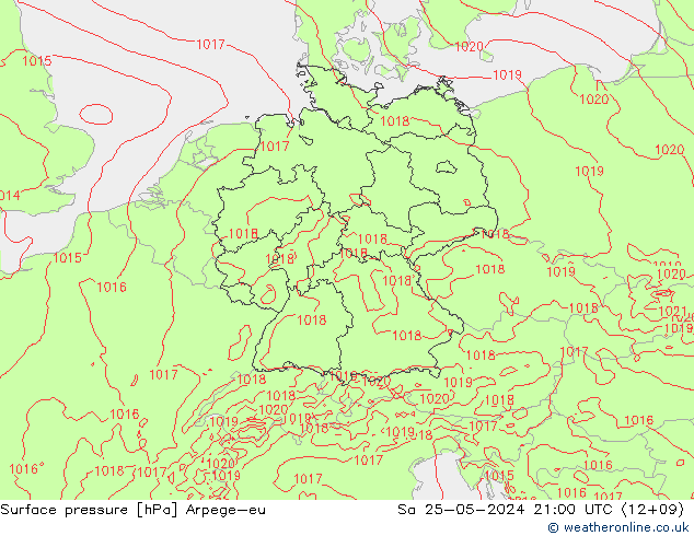 pressão do solo Arpege-eu Sáb 25.05.2024 21 UTC