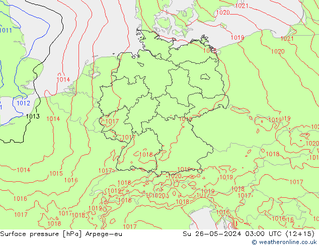 Yer basıncı Arpege-eu Paz 26.05.2024 03 UTC