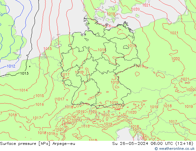 Surface pressure Arpege-eu Su 26.05.2024 06 UTC