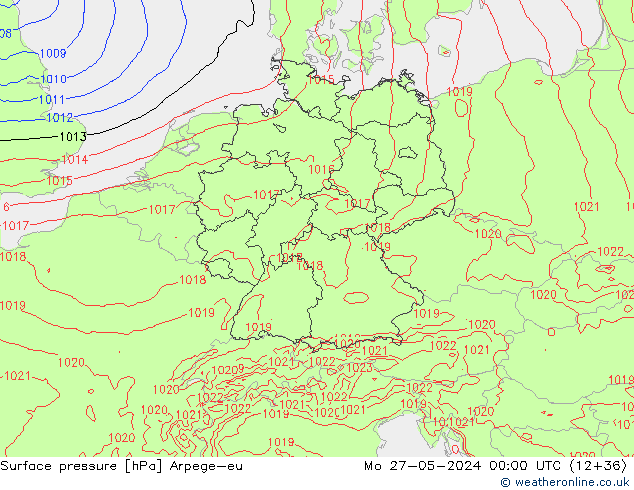 pressão do solo Arpege-eu Seg 27.05.2024 00 UTC