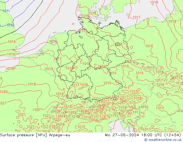 pression de l'air Arpege-eu lun 27.05.2024 18 UTC