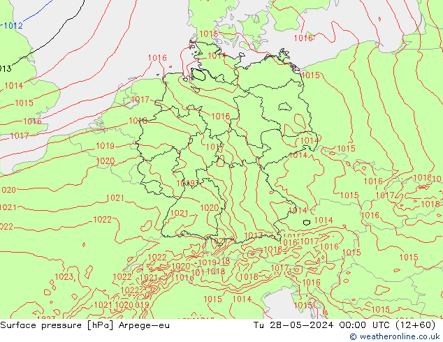 Bodendruck Arpege-eu Di 28.05.2024 00 UTC