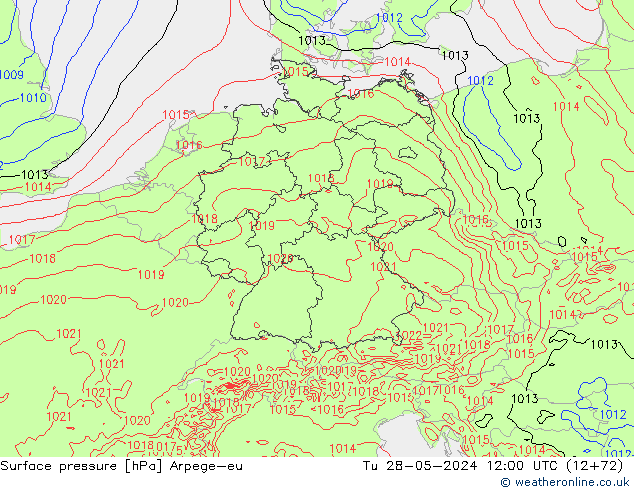 приземное давление Arpege-eu вт 28.05.2024 12 UTC