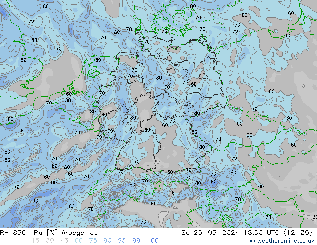 850 hPa Nispi Nem Arpege-eu Paz 26.05.2024 18 UTC