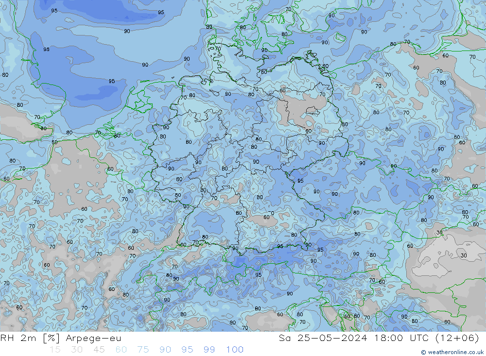 RH 2m Arpege-eu sab 25.05.2024 18 UTC