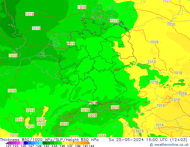 Thck 850-1000 hPa Arpege-eu So 25.05.2024 15 UTC