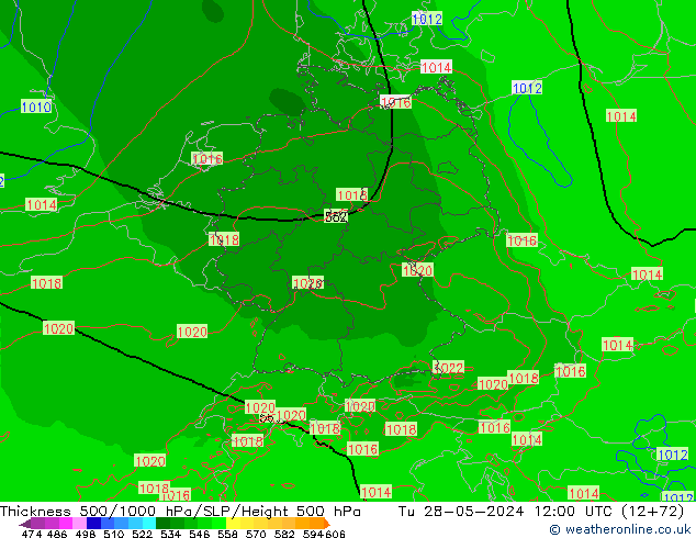 Thck 500-1000hPa Arpege-eu Ter 28.05.2024 12 UTC