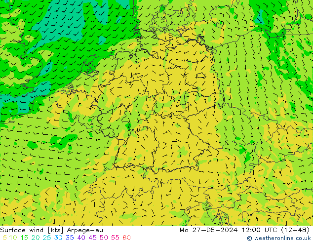 Bodenwind Arpege-eu Mo 27.05.2024 12 UTC