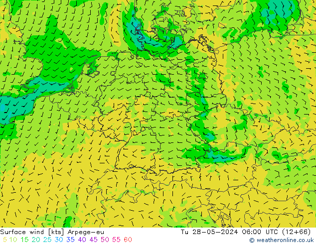 Viento 10 m Arpege-eu mar 28.05.2024 06 UTC